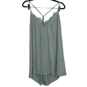 Maurices Womens Sleeveless Crochet Lace Tank Top 3X Light Green